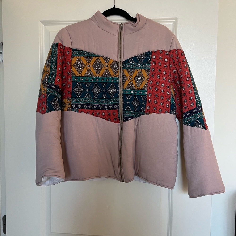 Roolee Pink and Red Bomber Jacket
